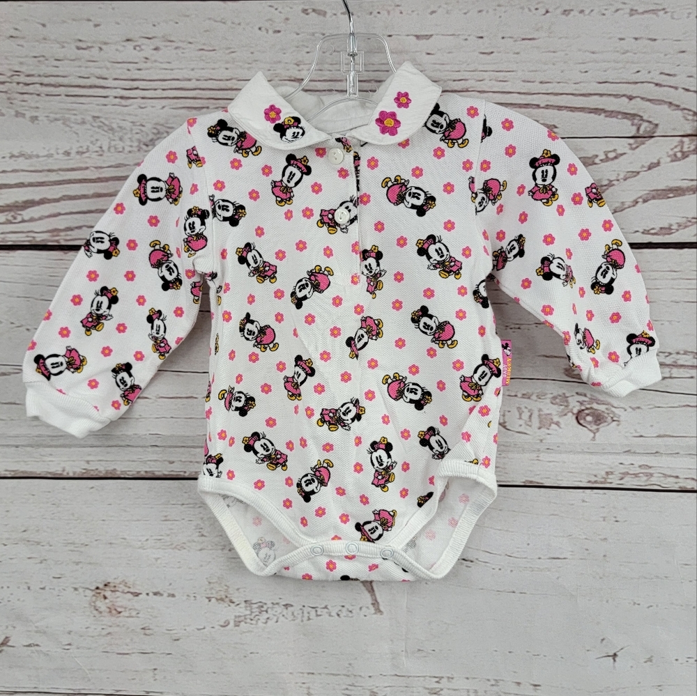 Vintage Baby Mickey & Co. Minnie Mouse Collared onesie